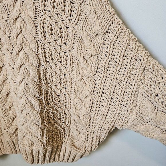 NWT POL TAN CHUNKY KNIT BATWING CHENILLE SWEATER SIZE L - Picture 10 of 15